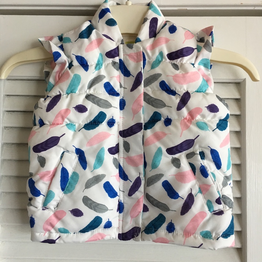 Crazy 8 Little Girls Puffer Feather Vest -12-18